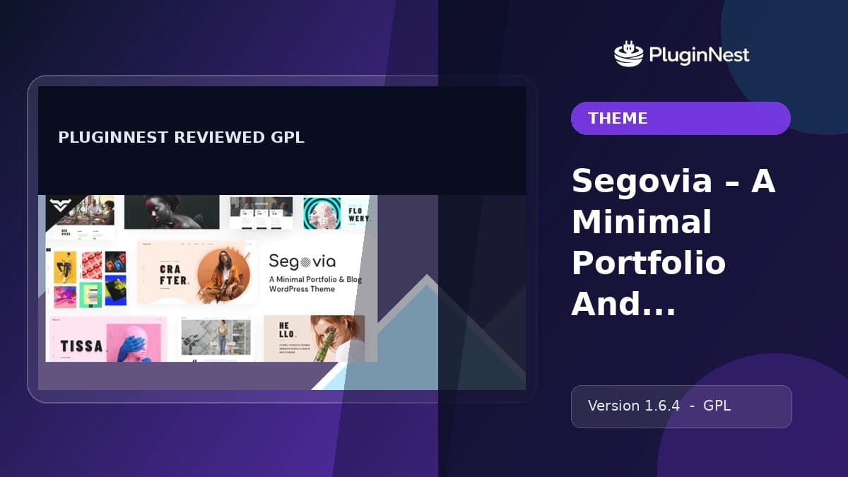 Segovia – A Minimal Portfolio And Blog WordPress Theme product cover