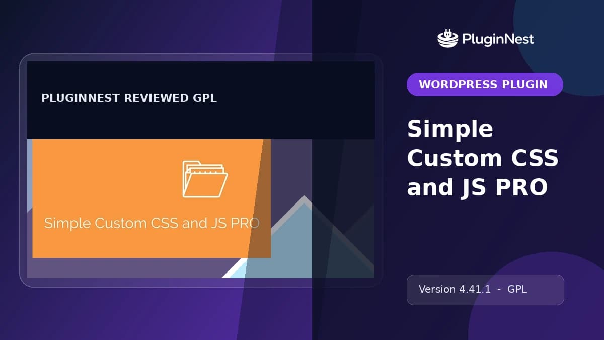 Simple Custom CSS and JS PRO product cover