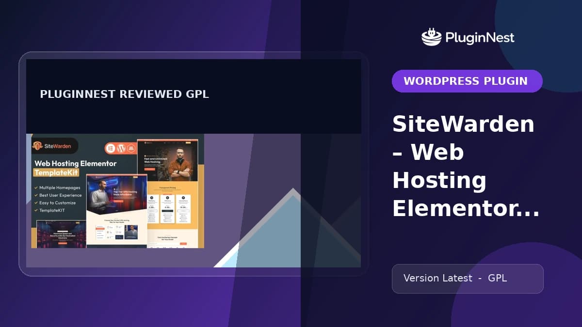 SiteWarden – Web Hosting Elementor Template Kit product cover