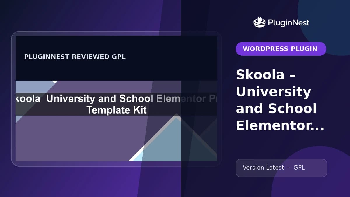 Skoola – University and School Elementor Pro Template Kit product cover