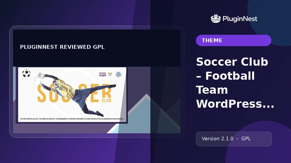 Soccer Club – Football Team WordPress Theme product cover