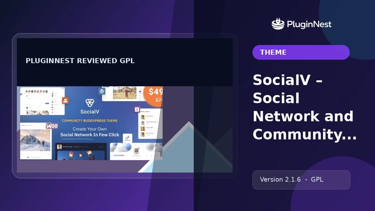SocialV – Social Network and Community BuddyPress Theme product cover