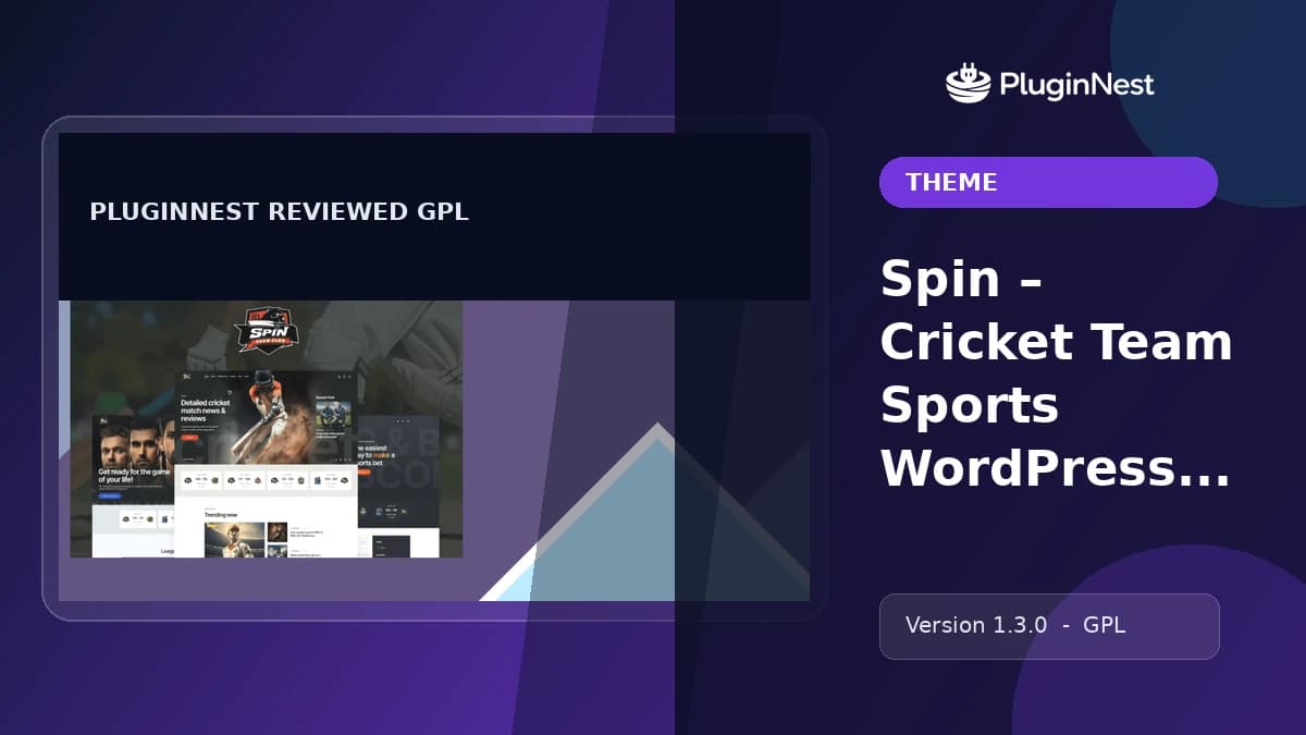 Spin – Cricket Team Sports WordPress Theme + AI product cover