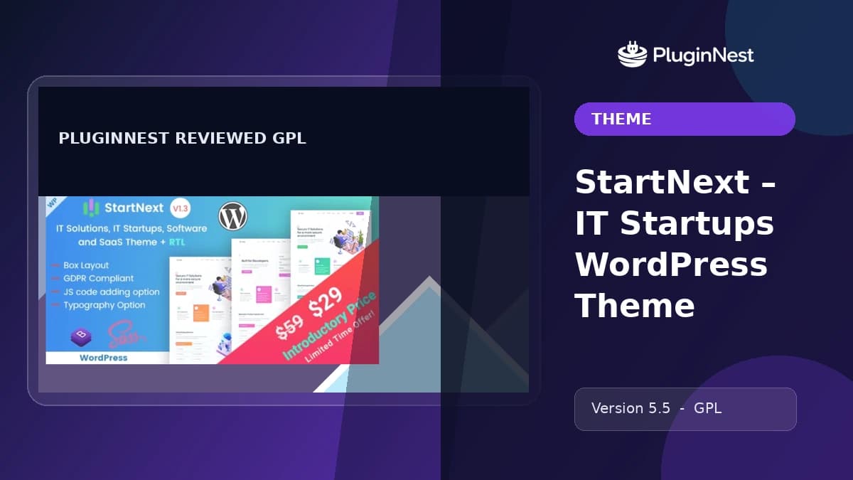 StartNext – IT Startups WordPress Theme product cover