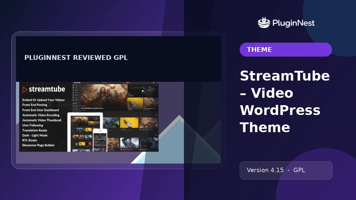 StreamTube – Video WordPress Theme product cover