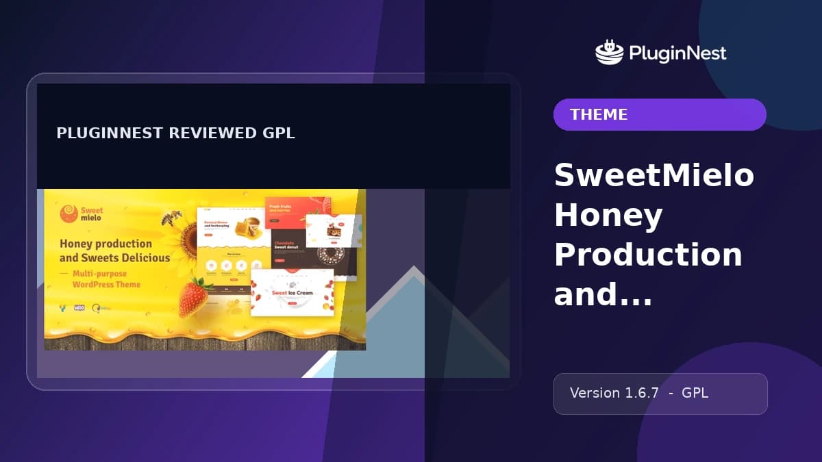 SweetMielo Honey Production and Sweets Delicious WordPress Theme product cover