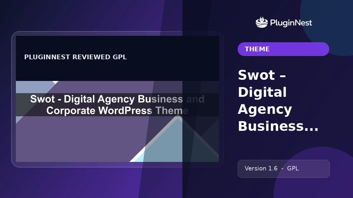 Swot – Digital Agency Business and Corporate WordPress Theme product cover