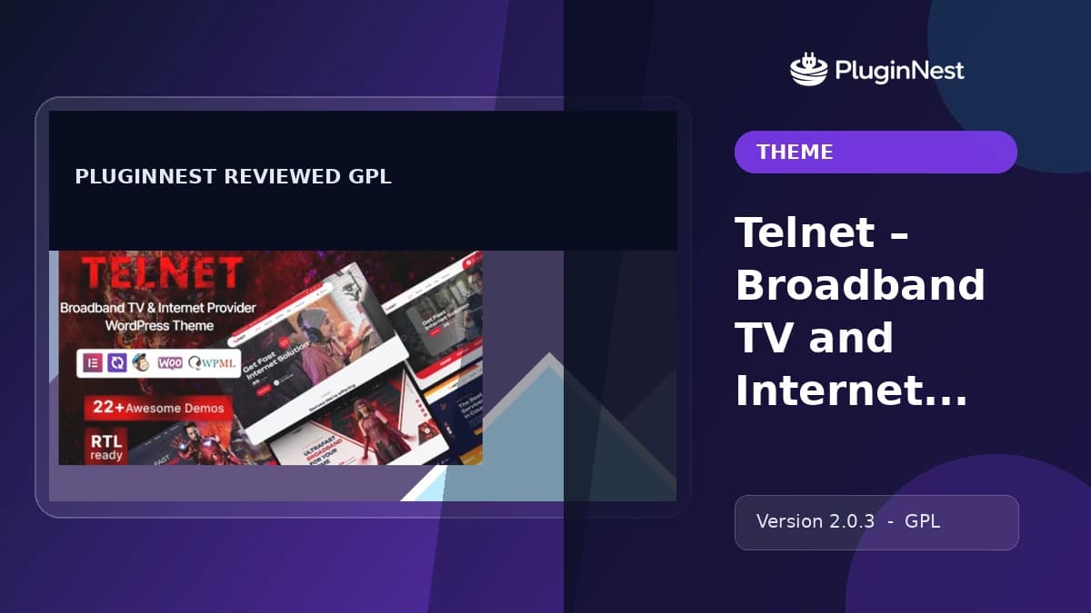 Telnet – Broadband TV and Internet Provider WordPress Theme product cover