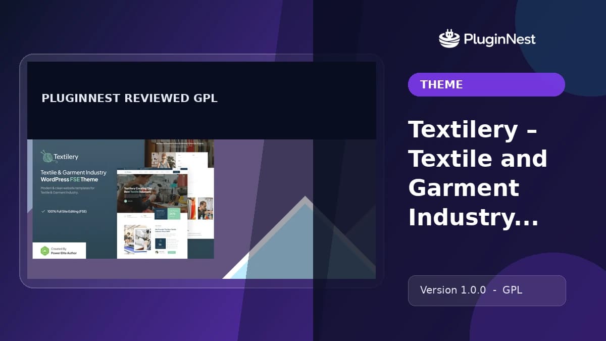 Textilery – Textile and Garment Industry WP Theme product cover