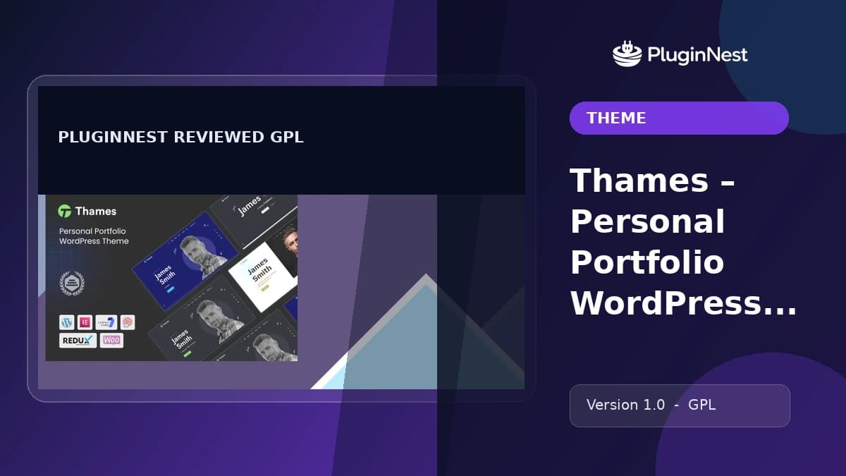 Thames – Personal Portfolio WordPress Theme product cover