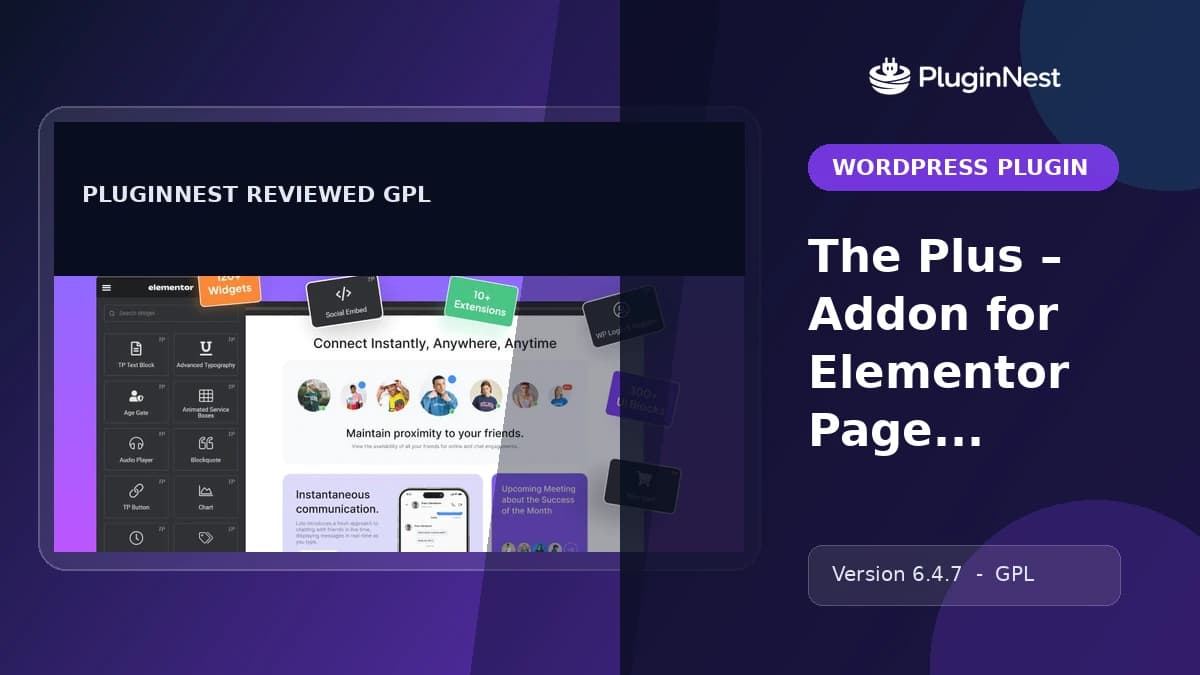 The Plus – Addon for Elementor Page Builder product cover