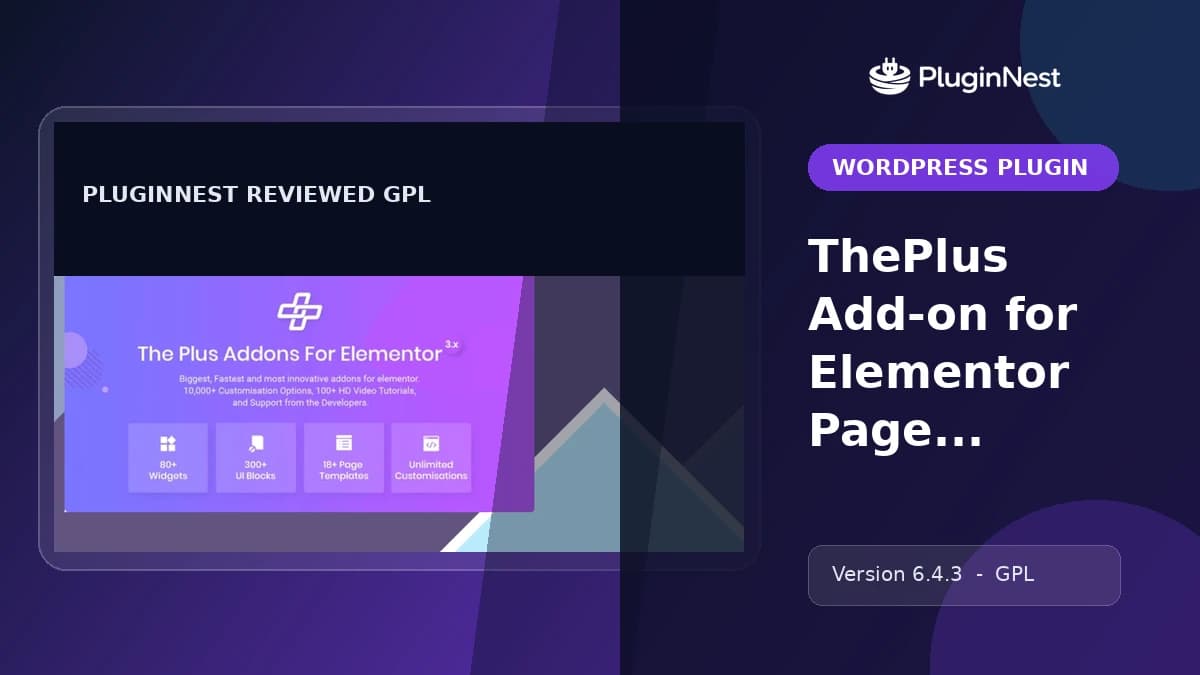 ThePlus Add-on for Elementor Page Builder product cover