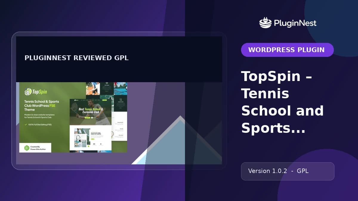 TopSpin – Tennis School and Sports Club WP Theme product cover