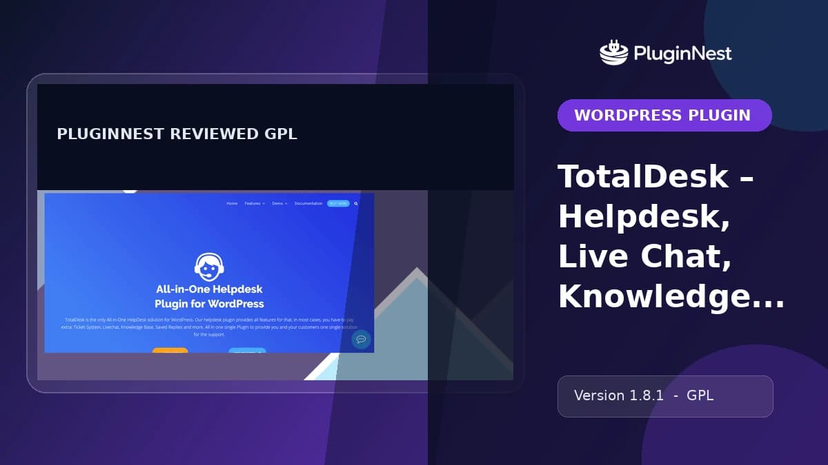 TotalDesk – Helpdesk, Live Chat, Knowledge Base and Ticket System product cover