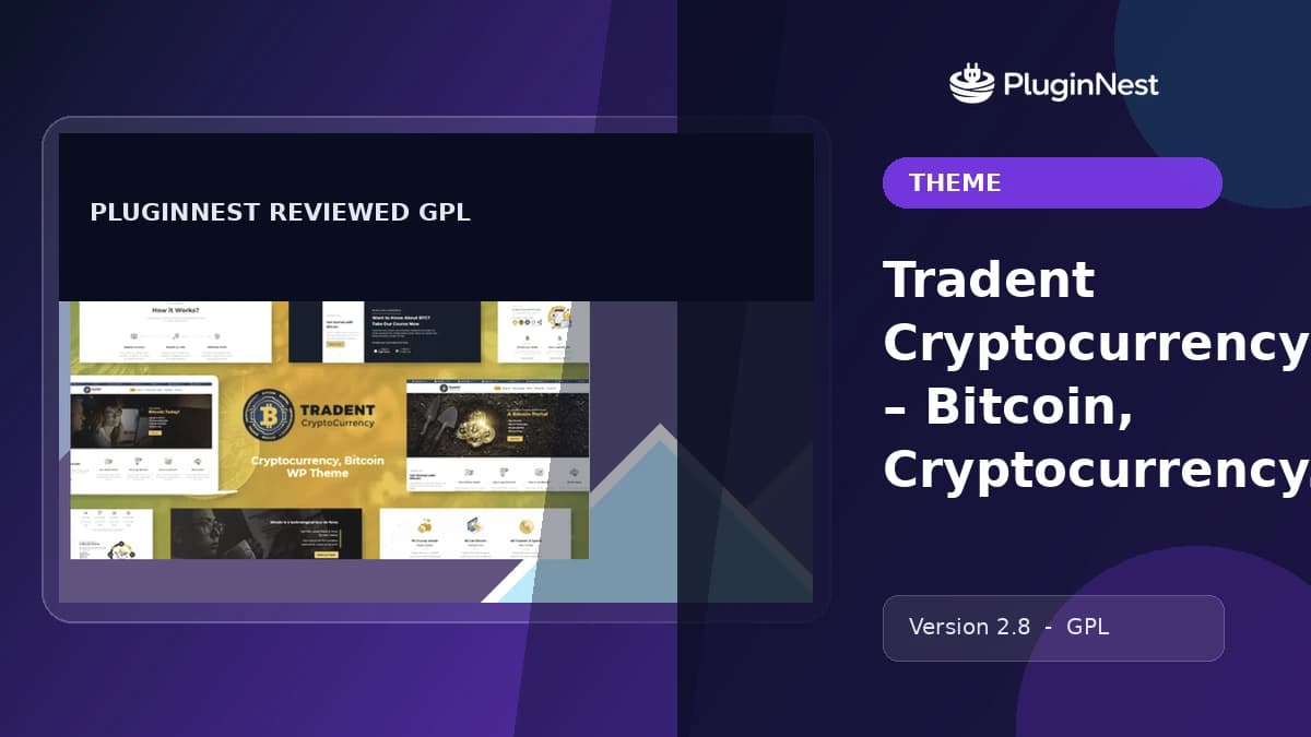Tradent Cryptocurrency – Bitcoin, Cryptocurrency Theme product cover