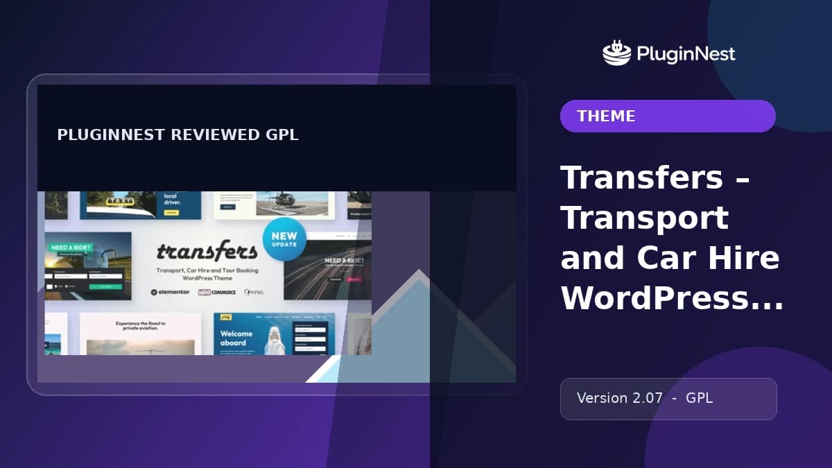 Transfers – Transport and Car Hire WordPress Theme product cover