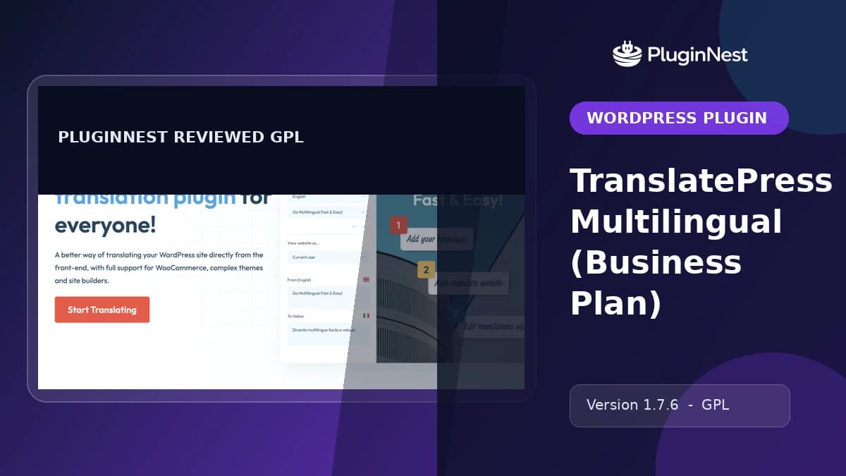 TranslatePress Multilingual (Business Plan) product cover