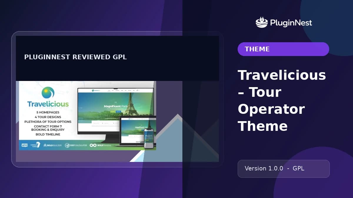 Travelicious – Tour Operator Theme product cover