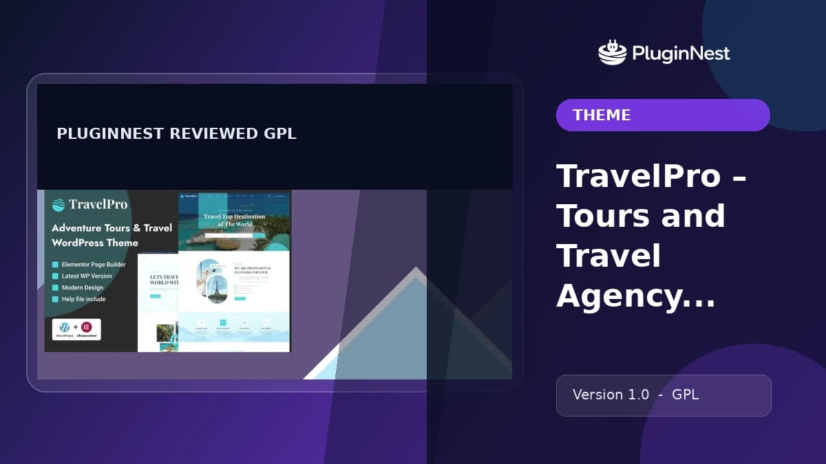 TravelPro – Tours and Travel Agency WordPress Theme product cover