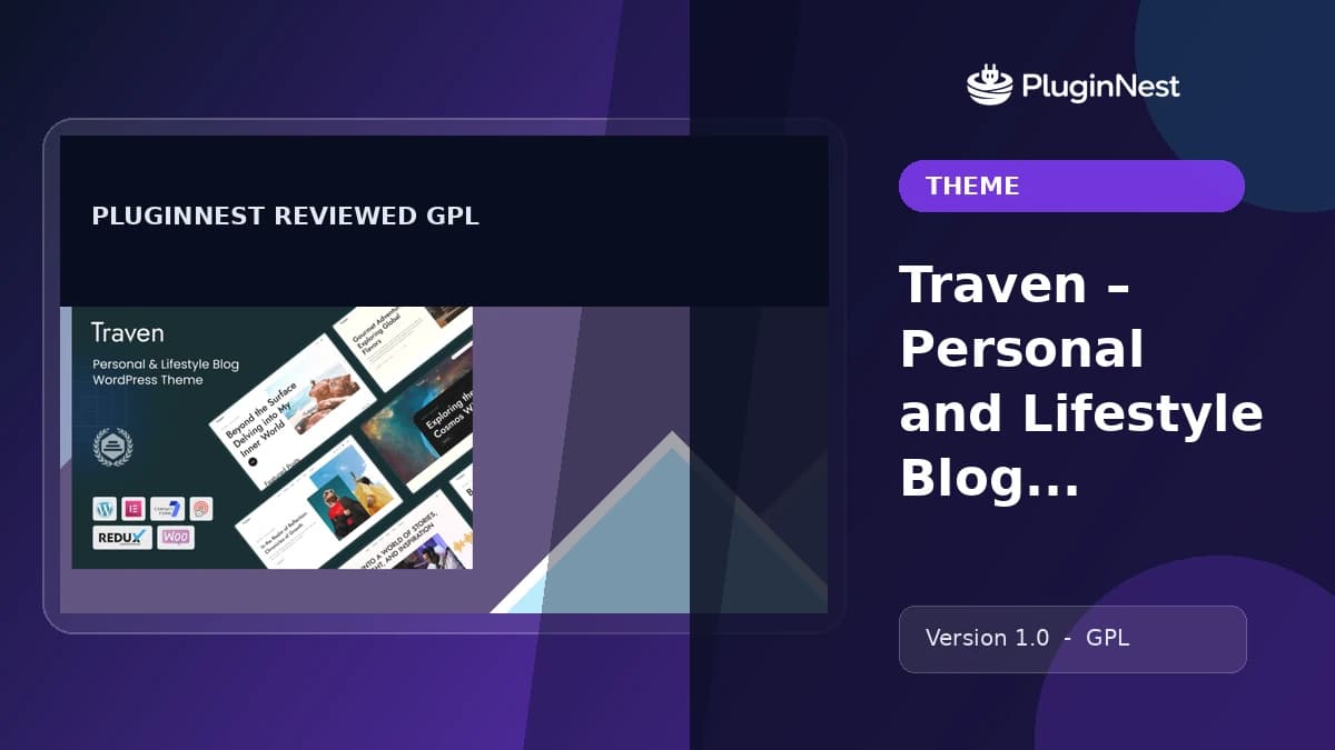 Traven – Personal and Lifestyle Blog WordPress Theme product cover
