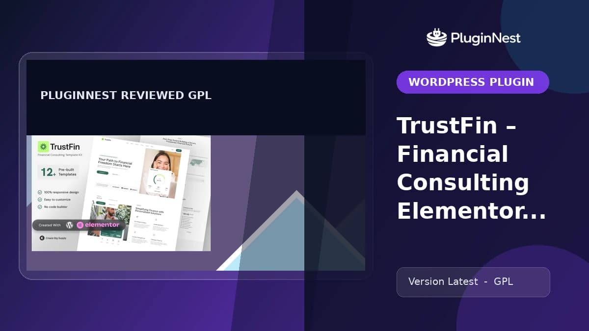 TrustFin – Financial Consulting Elementor Template Kit product cover