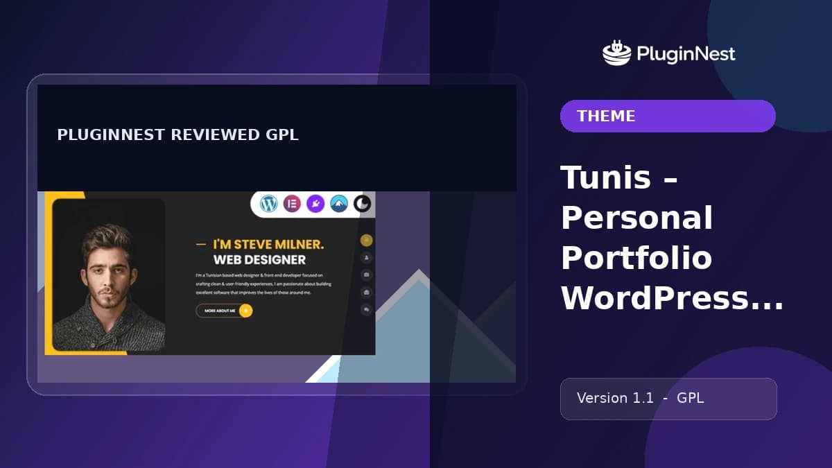 Tunis – Personal Portfolio WordPress Resume Theme product cover