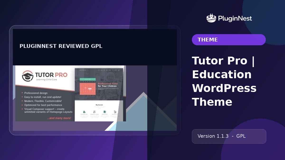 Tutor Pro | Education WordPress Theme product cover