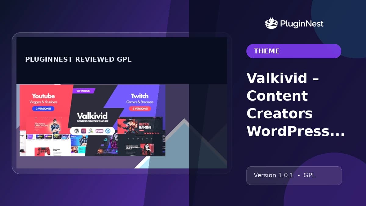Valkivid – Content Creators WordPress Theme product cover