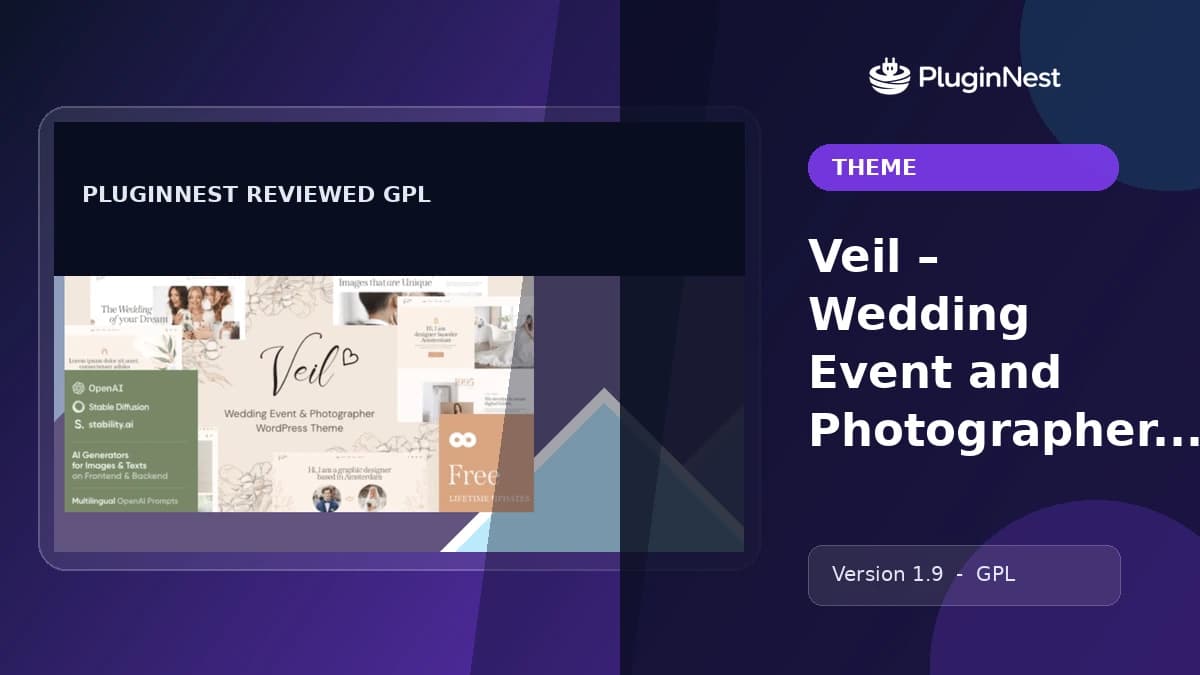 Veil – Wedding Event and Photographer WordPress Theme product cover