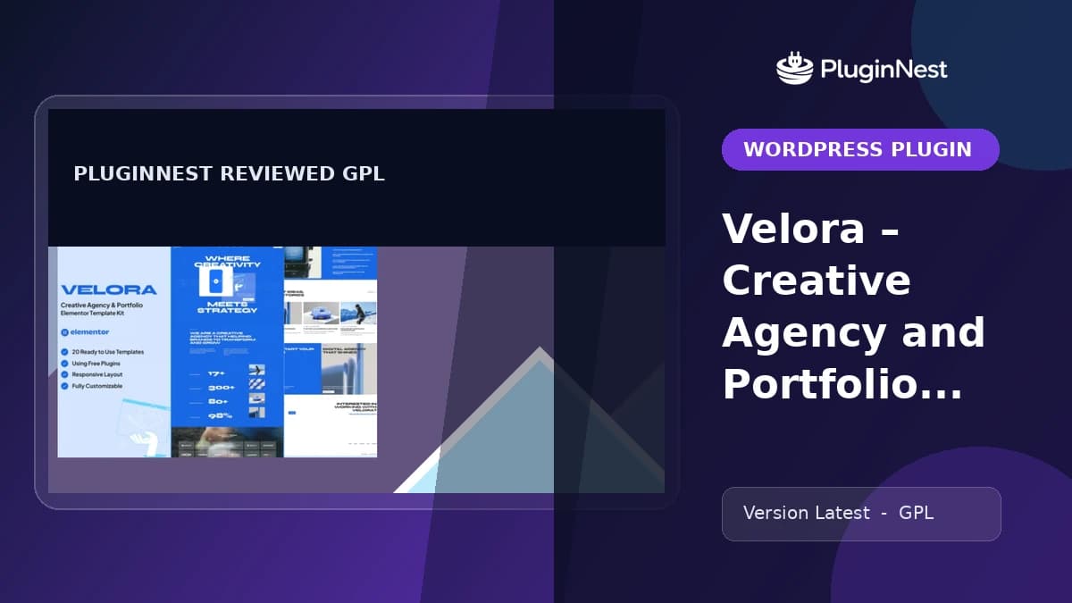 Velora – Creative Agency and Portfolio Elementor Template Kit product cover