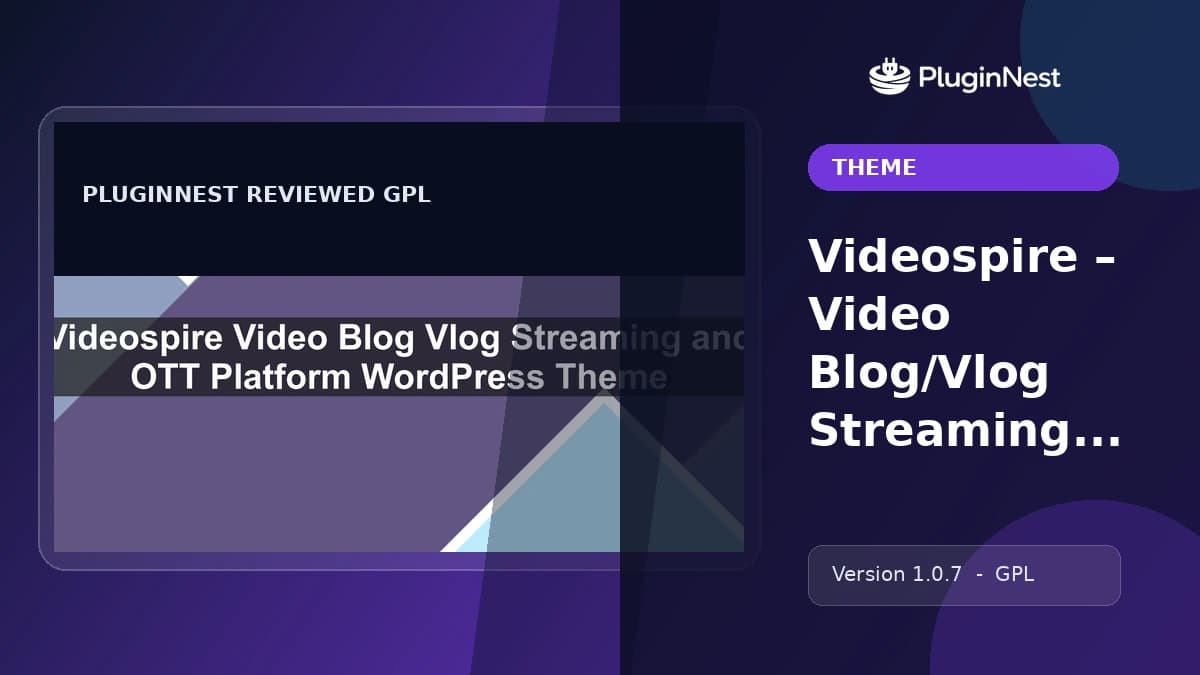 Videospire – Video Blog/Vlog Streaming and OTT Platform WordPress Theme product cover