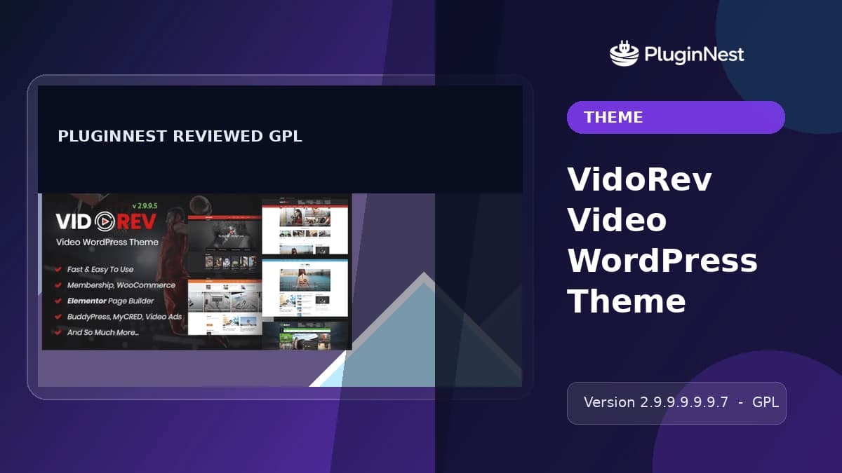 VidoRev Video WordPress Theme product cover