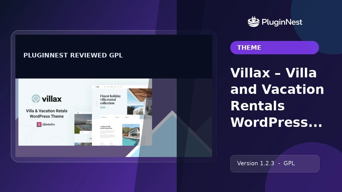 Villax – Villa and Vacation Rentals WordPress Theme product cover