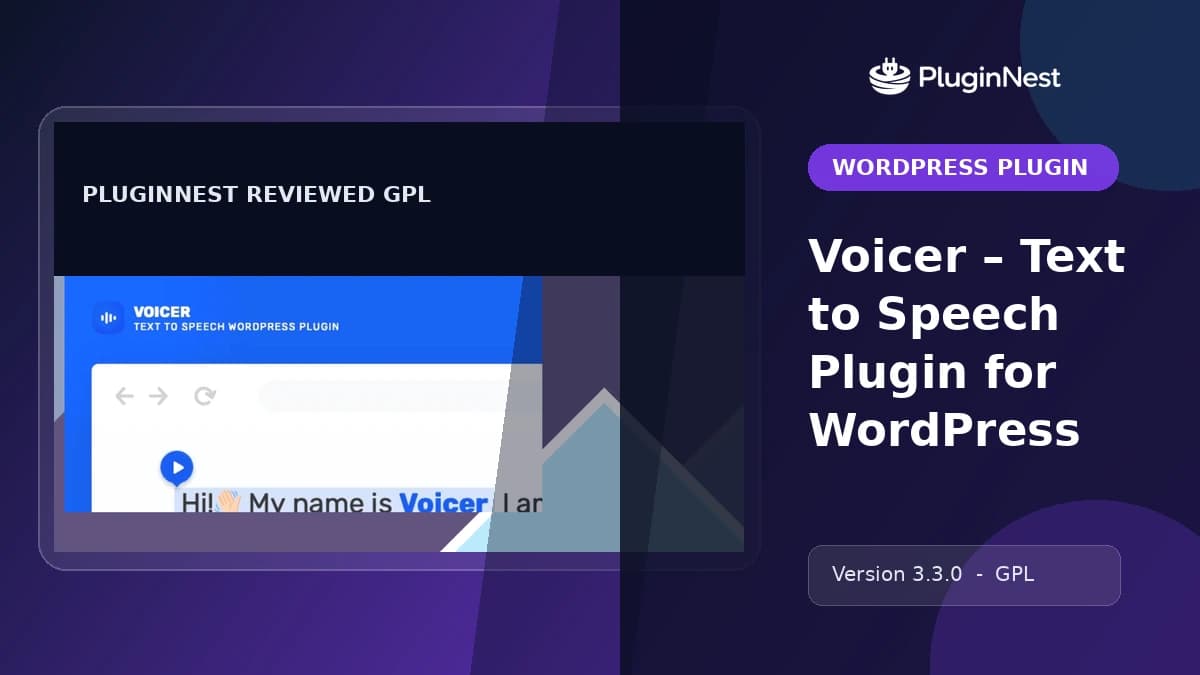 Voicer – Text to Speech Plugin for WordPress product cover