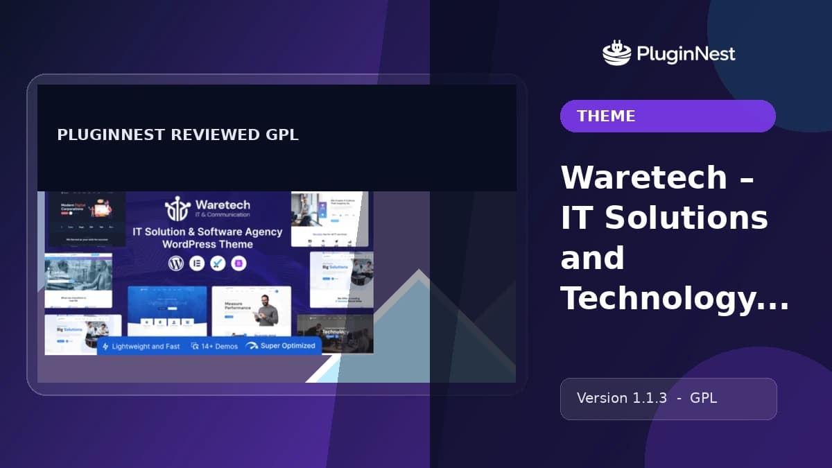 Waretech – IT Solutions and Technology WordPress Theme product cover