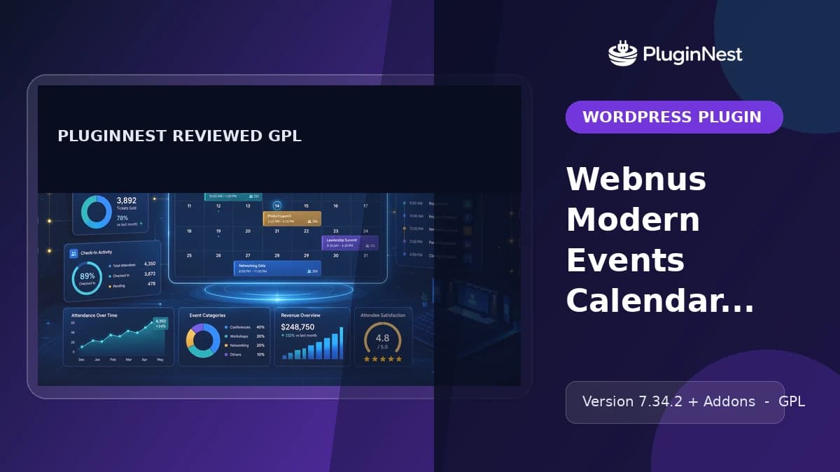 Webnus Modern Events Calendar Pro product cover