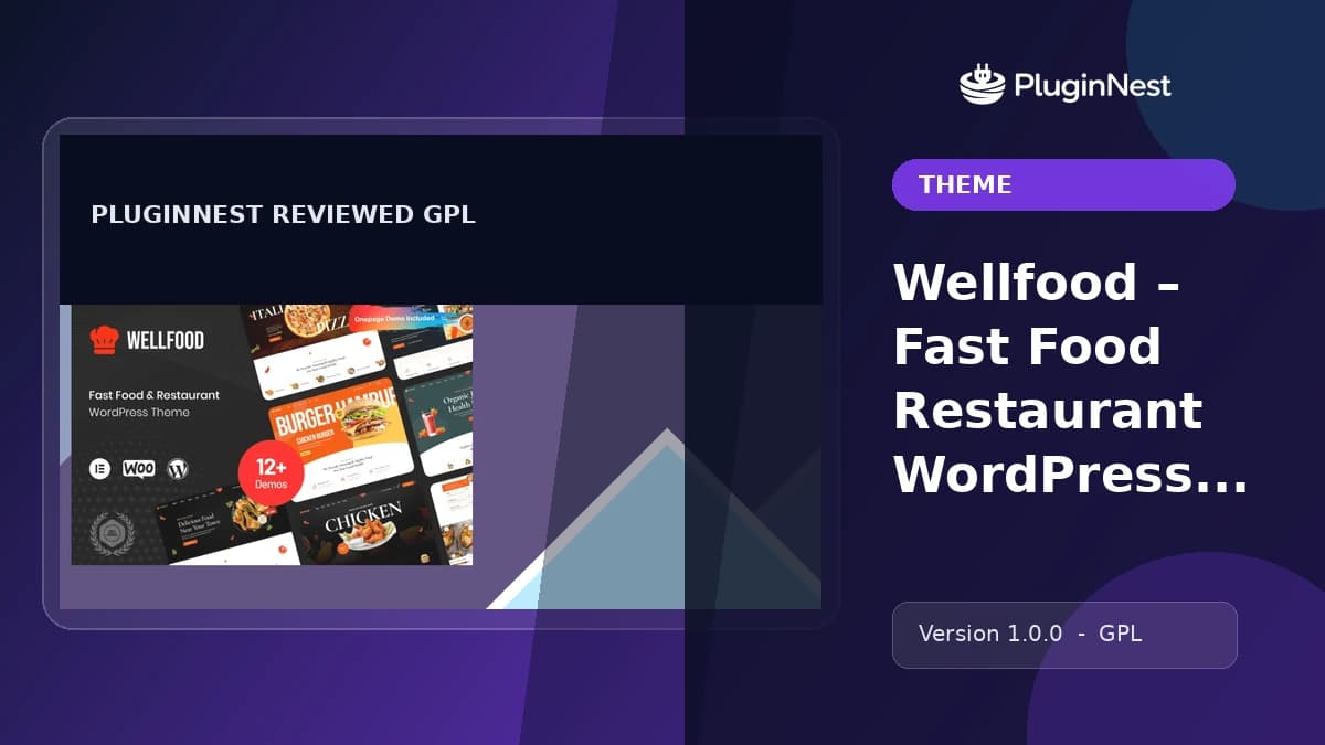 Wellfood – Fast Food Restaurant WordPress Theme product cover