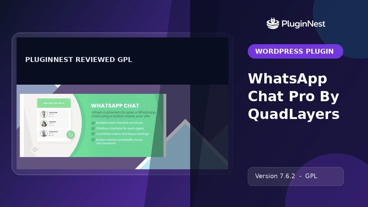 WhatsApp Chat Pro By QuadLayers product cover