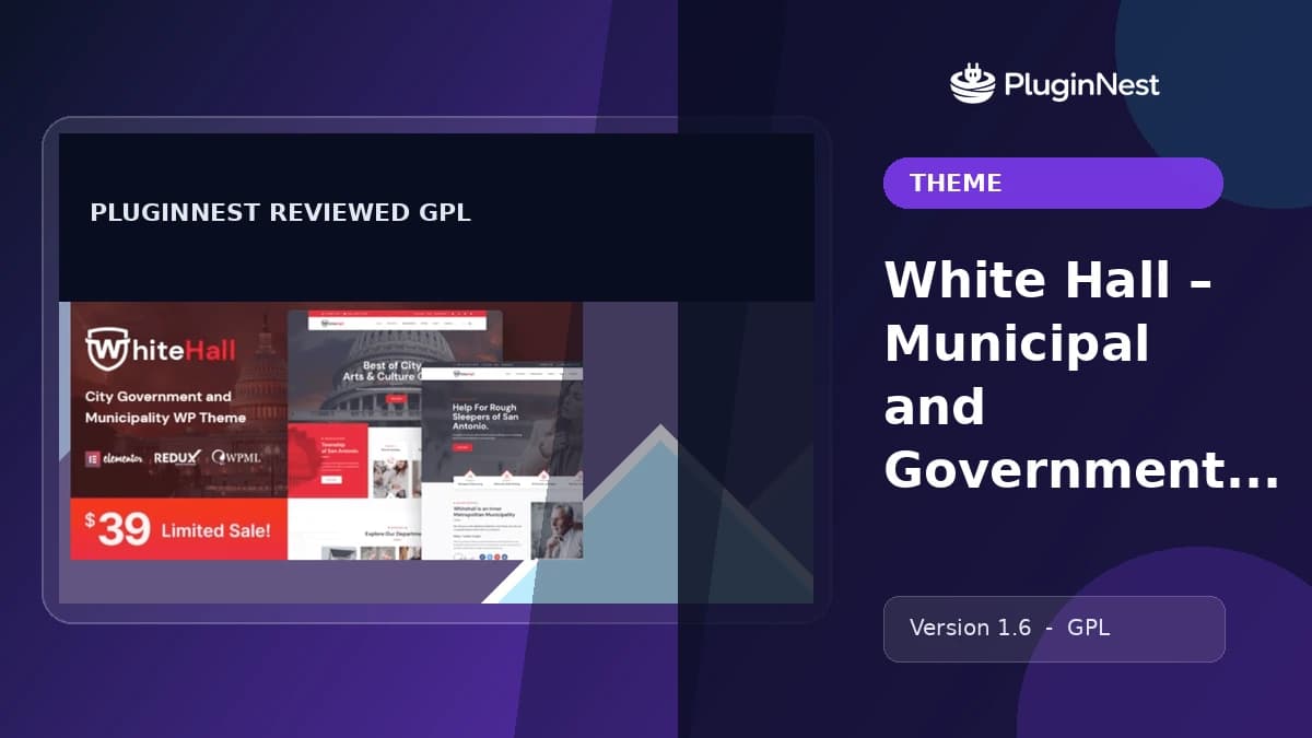 White Hall – Municipal and Government WordPress Theme product cover