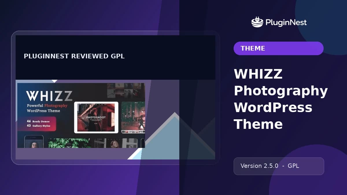 WHIZZ Photography WordPress Theme product cover