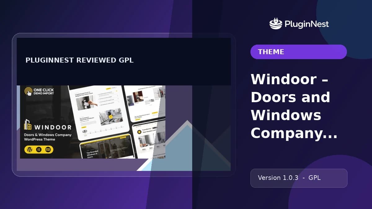 Windoor – Doors and Windows Company WordPress Theme product cover