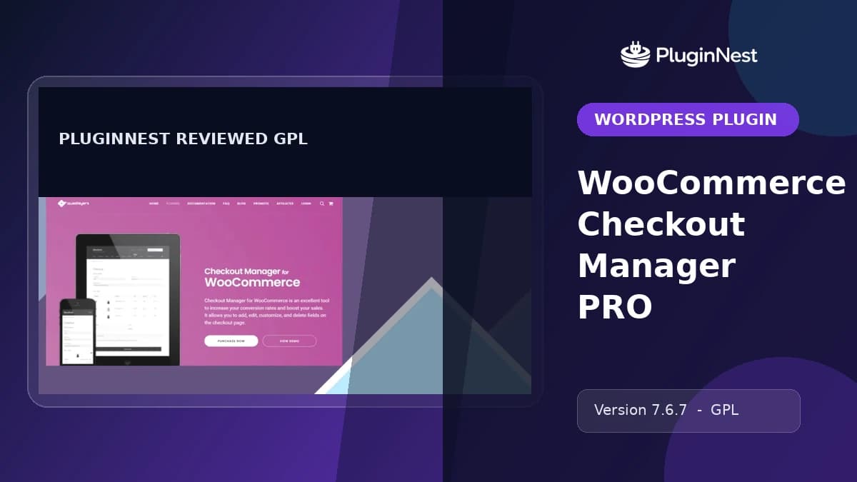 WooCommerce Checkout Manager PRO product cover