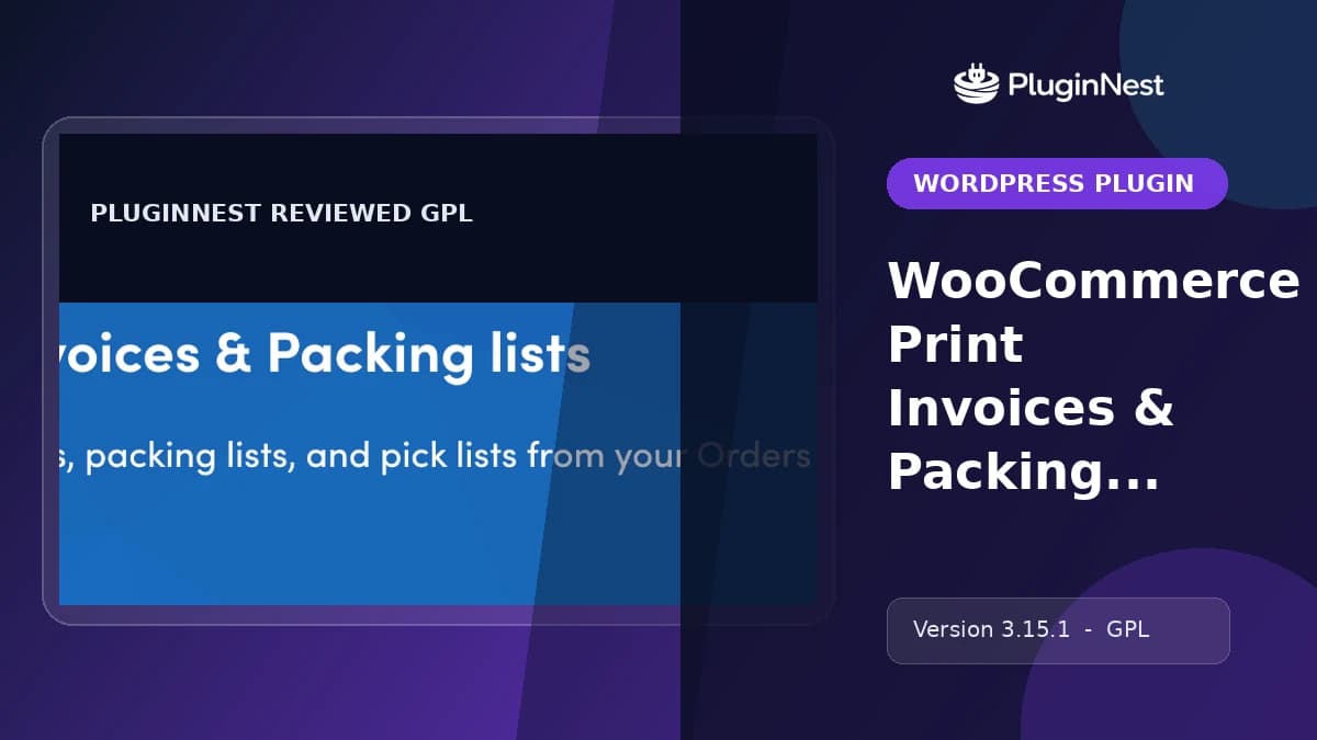WooCommerce Print Invoices & Packing Lists product cover