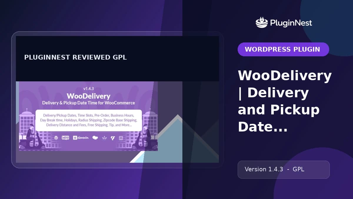 WooDelivery | Delivery and Pickup Date Time for WooCommerce product cover
