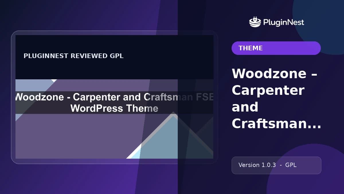 Woodzone – Carpenter and Craftsman FSE WordPress Theme product cover