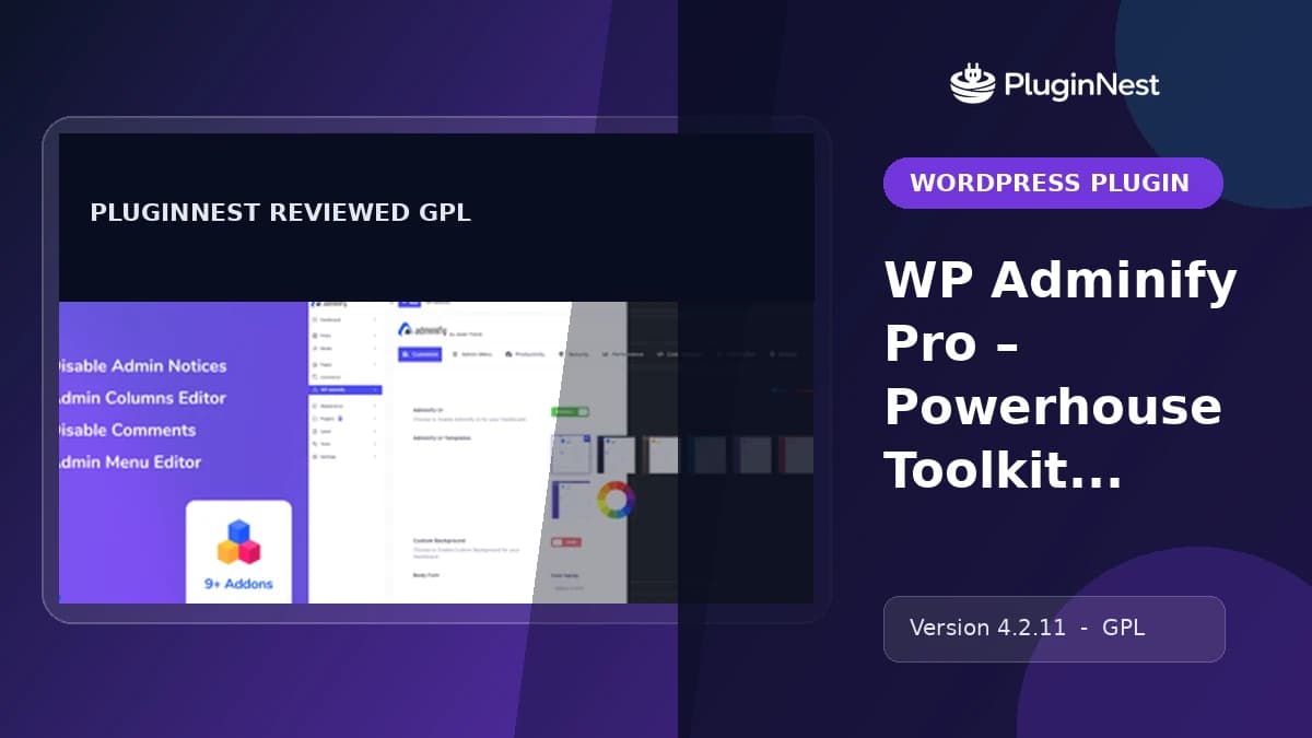WP Adminify Pro – Powerhouse Toolkit for WordPress Dashboard product cover