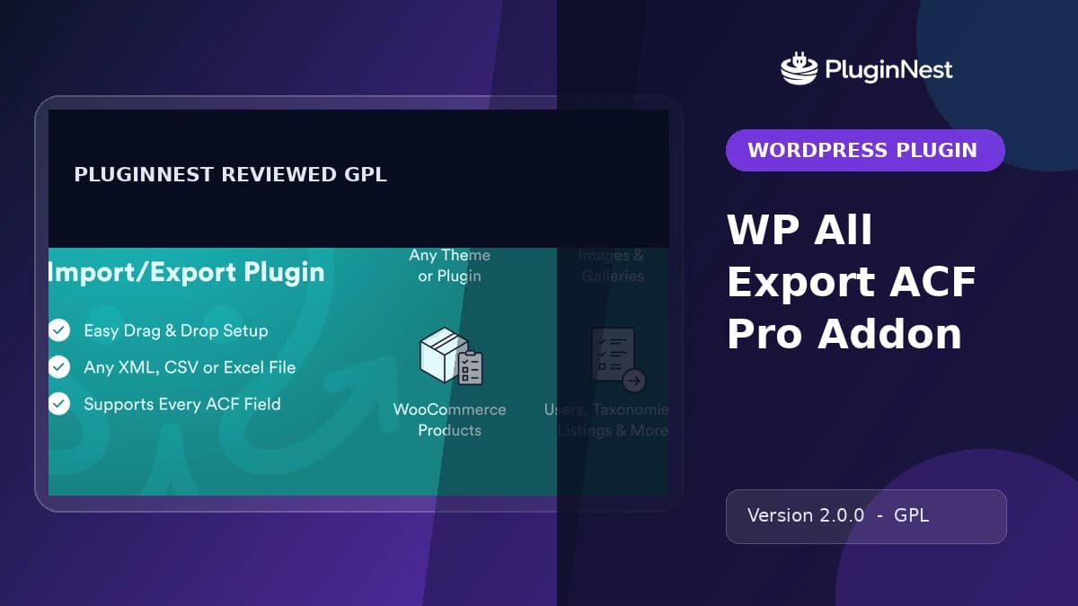WP All Export ACF Pro Addon product cover