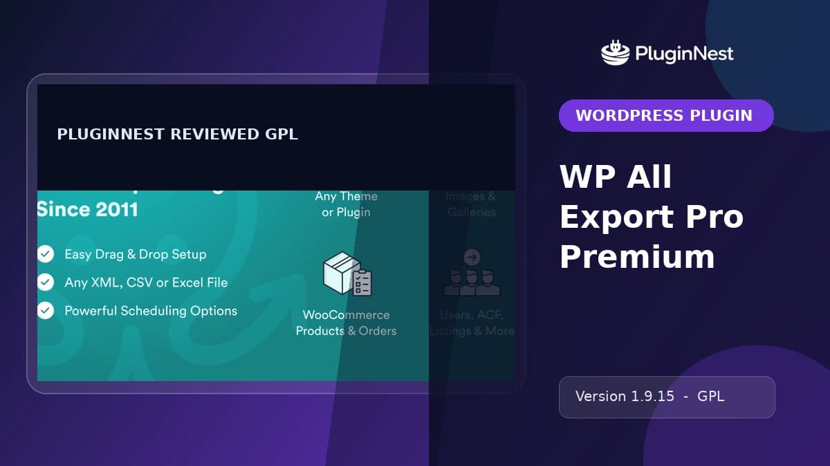 WP All Export Pro Premium product cover