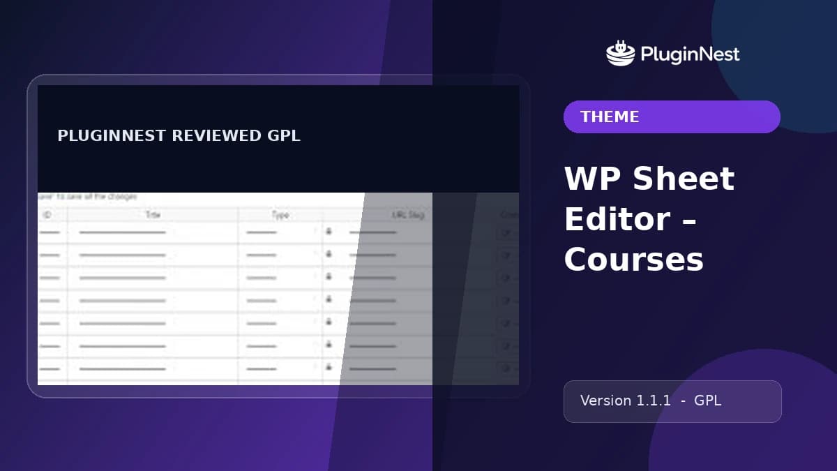 WP Sheet Editor – Courses product cover