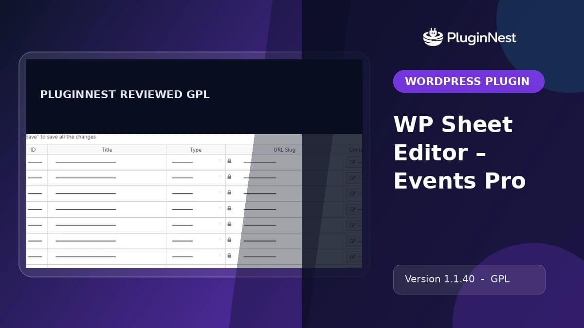 WP Sheet Editor – Events Pro product cover